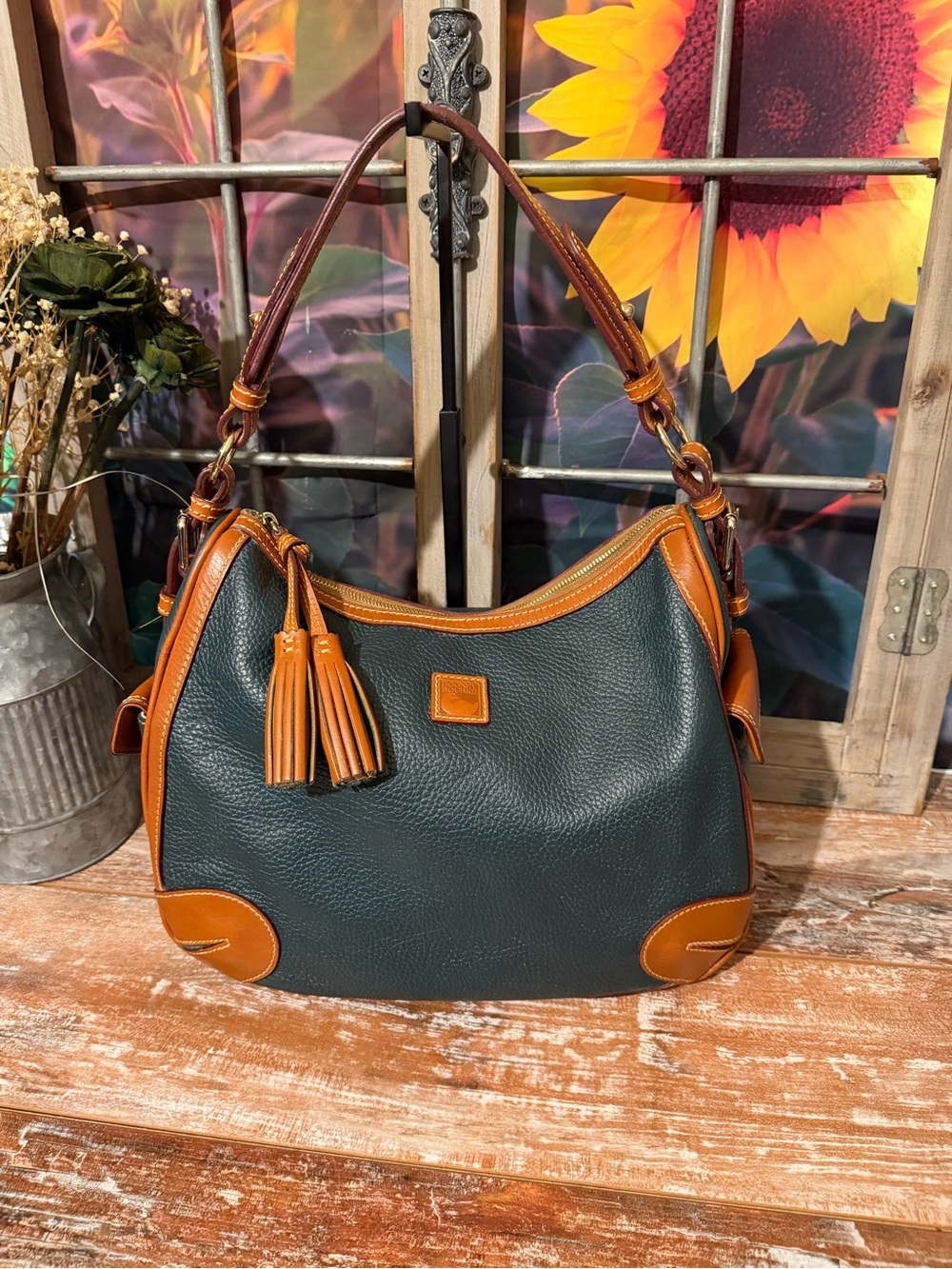 Dooney & Bourke Pebbled Grain Leather Side Pocket Hobo